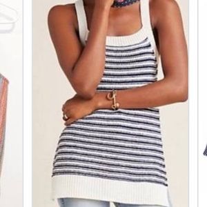 Anthropology striped sweater halter tank top